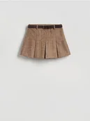 Spodenki damskie - Reserved - Spódnico-szorty z paskiem - beżowy - miniaturka - grafika 1
