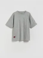 Koszulki dla chłopców - Reserved - Bawełniany t-shirt - jasnoszary - miniaturka - grafika 1