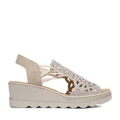 Sandały damskie - Sandały Rieker CEO-67465-62 Beżowy - miniaturka - grafika 1