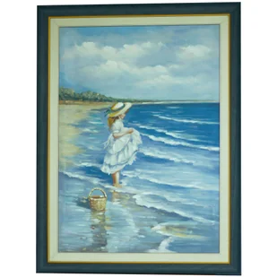 Obraz Dziewczynka nad morzem 50 x 70 cm - Obrazy i zdjęcia na płótnie - miniaturka - grafika 1