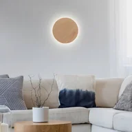 Lampy ścienne - Paul Neuhaus Kinkiet LED na baterię Puntua Ø 18 cm o wyglądzie drewna - miniaturka - grafika 1