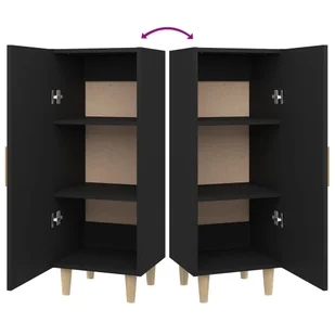 Lumarko Szafka, czarna, 34,5x34x90 cm, materiał drewnopochodny - Szafki do salonu - miniaturka - grafika 10