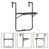 Stoły ogrodowe - The Living Store Wiszący stolik balkonowy - brązowy - 60x64x83 -5 cm - plastikowy - Stół Balkonowy - miniaturka - grafika 1