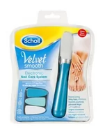 Akcesoria do paznokci - Scholl Velvet Smooth Electronic Nail Care System elektroniczny pilnik do paznokci niebieski - miniaturka - grafika 1