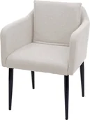 Krzesła - Krzesło do jadalni HWC-H93, krzesło kuchenne fotel krzesło ~ tkanina/tekstylia kremowo-beżowy - miniaturka - grafika 1