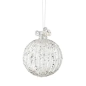 Bombki - Bombka srebrna z koralikami 8 cm VILLA ITALIA - miniaturka - grafika 1
