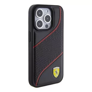 Ferrari FEHCP15LPWAK iPhone 15 Pro 6.1" czarny/black hardcase Perforated Waves Metal Logo - Etui i futerały do telefonów - miniaturka - grafika 4