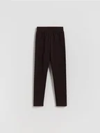 Spodnie i spodenki dla dziewczynek - Reserved - Ocieplane legginsy - ciemnobrązowy - miniaturka - grafika 1