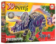 Puzzle - Puzzle 3D Dinozaury - Triceratops 67 el. G3 - Educa - miniaturka - grafika 1