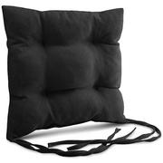 Poduszki ogrodowe - Poduszka ogrodowa na krzesło 40x40 cm w kolorze czarnym ze sznureczkami do przywiązania - miniaturka - grafika 1