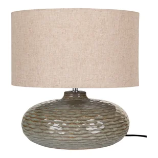 Khaki lampa stołowa ceramiczna z tekstylnym kloszem (wysokość 44 cm) Oldham – House Nordic - Noże stołowe - miniaturka - grafika 1
