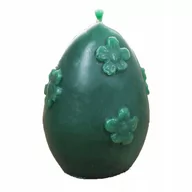 Świece - Świeca z wosku pszczelego jajko z kwiatami zielone - miniaturka - grafika 1