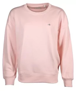 GANT Damska bluza REL Shield C-Neck Sweat, Faded PINK, standardowa, Faded Pink - Bluzy damskie - miniaturka - grafika 1