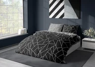 Pościel - FARO Pościel satyna bawełniana premium 140x200+70x90 cm Milagro Verde Czarny Szary Geometria - miniaturka - grafika 1