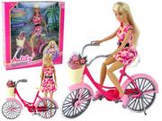 Domki dla lalek - Lalka Anlily Rowerzystka Rower Różowy Zestaw - miniaturka - grafika 1