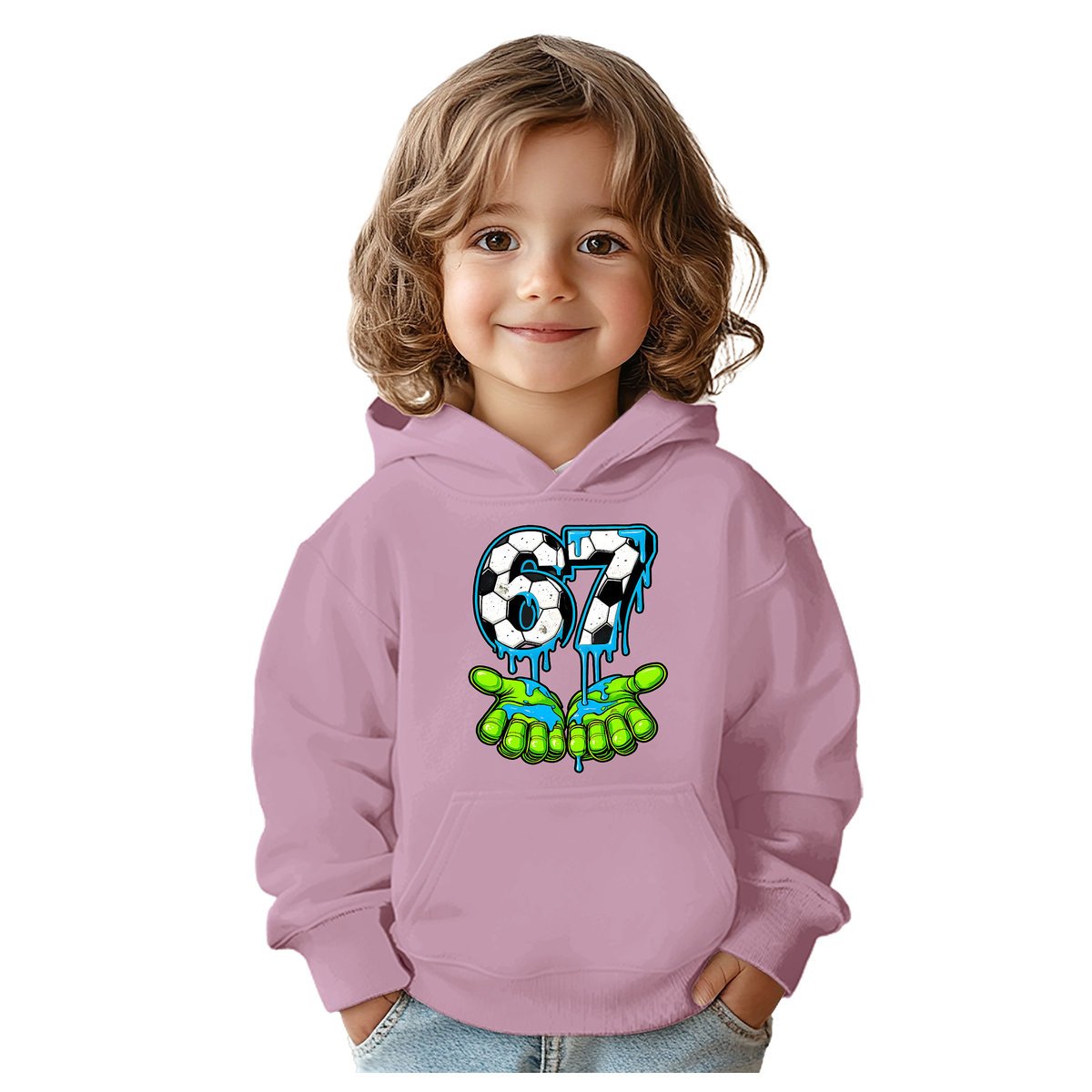 BLUZA DZIECIĘCA Z KAPTUREM 67 SIX SEVEN PIŁKA VIRAL 134-140 PREZENT