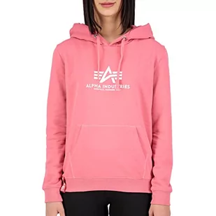 ALPHA INDUSTRIES Damska bluza z kapturem New Basic Wmn, 49-koralowy czerwony, L - Bluzy damskie - miniaturka - grafika 1