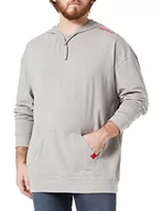 Bluzy męskie - HUGO Męska bluza z kapturem Labelled Sweat Hood Loungew, Light/Pastel Green333, S - miniaturka - grafika 1