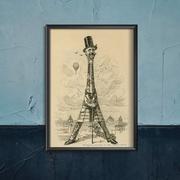 Plakaty - Plakat do pokoju Gustave Eiffel A3 30x40cm z ramką pion - miniaturka - grafika 1