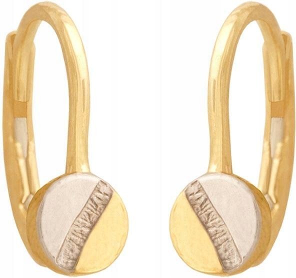 KOLCZYKI ZŁOTE 585 BIAŁE ZŁOTO OKRĄGŁE ŚRUBKI 14KT eleganckie na prezent
