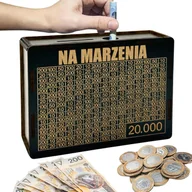Skarbonki - Skarbonka Wykreślana Prezent Cel 20000 Personalizacja Czarna na Marzenia - miniaturka - grafika 1