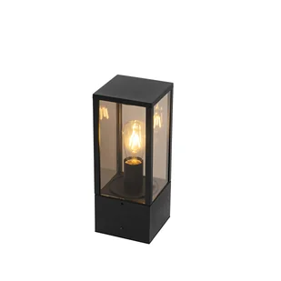 QAZQA Stojąca lampa zewnętrzna czarna przydymiona 40 cm IP44 - Charlois - Lampy ogrodowe - miniaturka - grafika 1