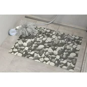 Maty antypoślizgowe - Mata łazienkowa Premium PVC 65 cm szare kamienie - miniaturka - grafika 1
