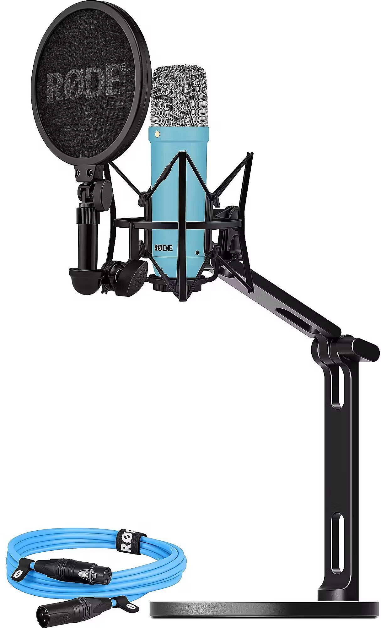 Mikrofon Rode NT1 Signature niebieski + kabel XLR + statyw biurkowy BUROINT1BU
