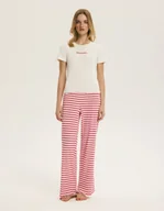 Piżamy damskie - Piżama damska Obsession Bloovii kremowy, czerwony M - miniaturka - grafika 1