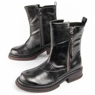 Botki damskie - Montevita Buty Na Pi?tce Motta Szary - miniaturka - grafika 1