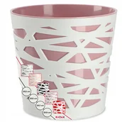 Donice - Doniczka na kwiaty z wkładem 13 cm, różowa - miniaturka - grafika 1