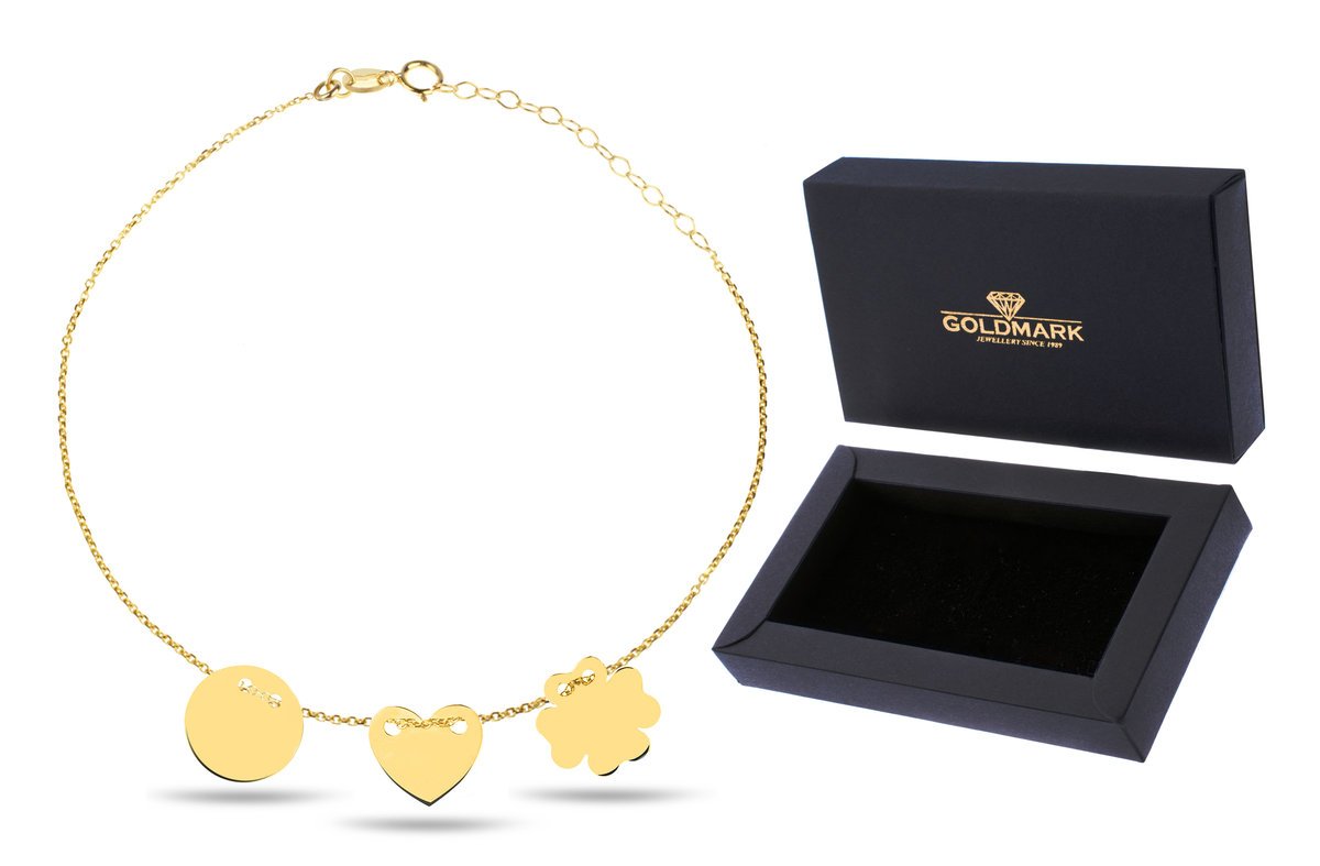 ZŁOTA BRANSOLETKA NA NOGĘ CELEBRYTKA 585 LATO