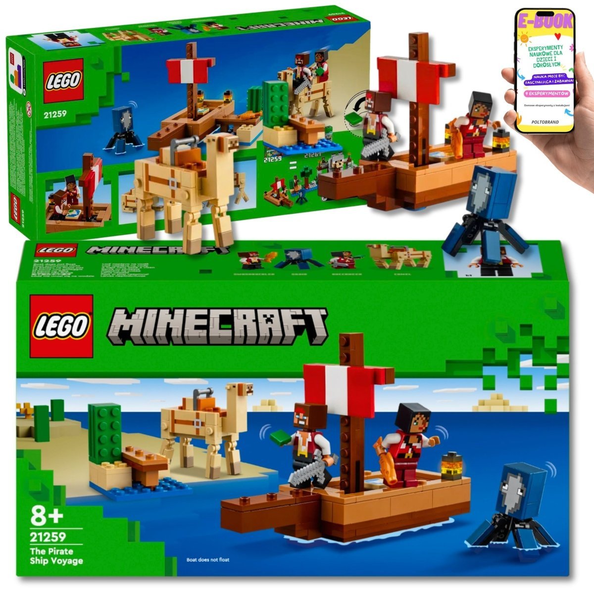 LEGO MINECRAFT - REJS STATKIEM PIRACKIM - KLOCKI PREZENT 21259 + EBOOK
