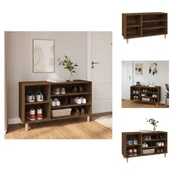 Szafki na buty - vidaXL Stojak na buty brązowy dąb 102x36x60 cm materiał drewnopochodny - Stojaki i szafki na buty - miniaturka - grafika 1