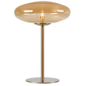 Lampy stojące - Szklana lampka biurkowa Locus 108443 Markslojd do czytania mosiądz - miniaturka - grafika 1