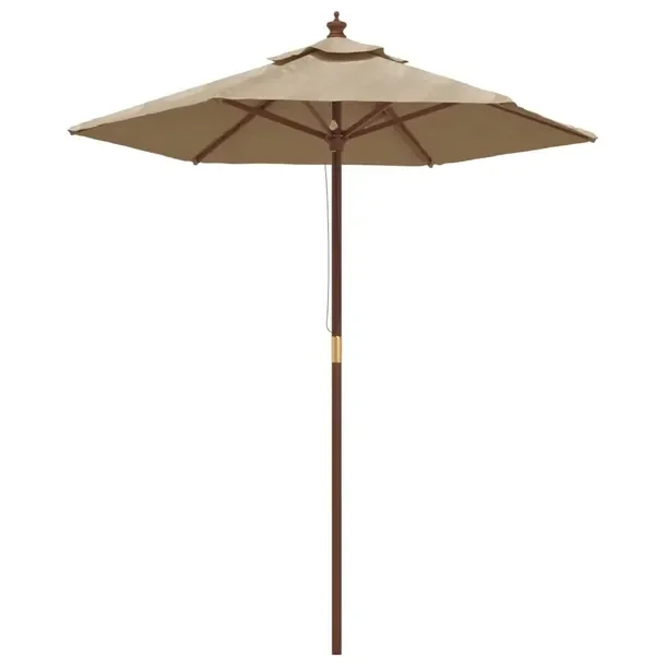 Parasol Ogrodowy UV z Wentylacją, Lite Drewno Teku, Taupe, 196x231 cm