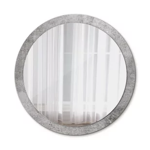 Okrągłe Lustro do Salonu Ścienne Szary beton 100cm - Lustra - miniaturka - grafika 1