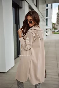 Płaszcz jesienny sm collection beż - SHOPAHOLIC`S DREAM - Płaszcze damskie - miniaturka - grafika 1