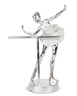 Figurki dekoracyjne - Figurka Srebrna Bond Baletnica 20,5x14cm - miniaturka - grafika 1