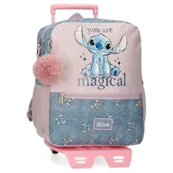 Plecaki - Disney Joumma Bags Stitch You are magical plecaki, plecaki szkolne, plecaki dziecięce, w zestawie dekoracyjny pompon, różne przegródki, Niebieski, Plecak 33 + wózek - miniaturka - grafika 1