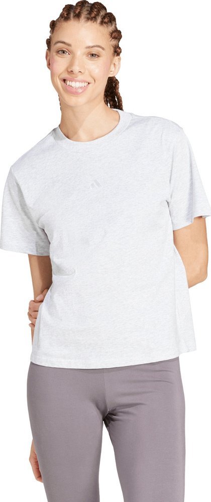 Adidas Koszulka damska adidas Essentials Small Logo Cotton jasnoszary melanż JC5945 L