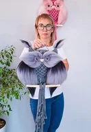 Dekoracje domu - Sowa makrama szara - miniaturka - grafika 1