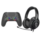 Kontrolery gier na PC - Subsonic SA5716-1 Wireless LED Controller Black do PS5, PC Bezprzewodowy Czarny + Słuchawki LucidSound LS10P - miniaturka - grafika 1