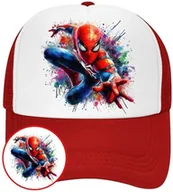 Czapki i chusty sportowe męskie - Czapka z Daszkiem SpiderMan Czerwona z Nadrukiem Lato Siatka Bejsbolówka - miniaturka - grafika 1