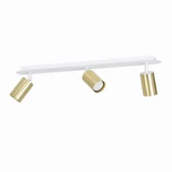 Lampy sufitowe - Reflektor sufitowy spot natynkowy Zen listwa złoto-biały 3xGU10x30W metal Emibig - miniaturka - grafika 1