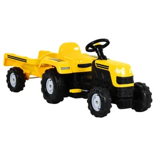 shumee Traktor dziecięcy z pedałami i przyczepą żółty - Jeździki dla dzieci - miniaturka - grafika 1
