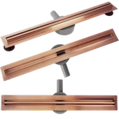 Odpływy liniowe - Rea Odpływ Liniowy REA NEOX SLIM PRO Miedź Szczotkowana 80 - miniaturka - grafika 1