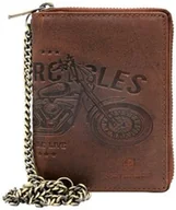 Portfele - Portfel Męski Skórzany Peterson Skóra Naturalna Duży Piórnik Z Zapięciem Na Suwak N4C-06 "MOTORCYCLES" BRĄZOWY 13 x 10 x 2 [cm] - miniaturka - grafika 1
