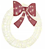 Ozdoby bożonarodzeniowe - vidaXL Wianek Ze LED Lights Ciepła biel 90 cm Akryl - miniaturka - grafika 1