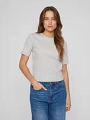 Koszulki i topy damskie - Vila Koszulka "Ola" w kolorze jasnoszarym - miniaturka - grafika 1